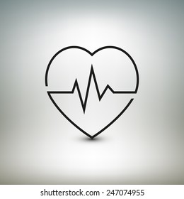 Heart beat icon, healthcare and medical vector illustration.