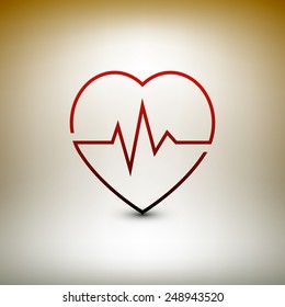 Heart beat icon, healthcare and medical vector illustration.