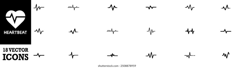 Ícone de batimento cardíaco. Pulsação. Conceito de medicamento. Pulso do coração ícone plano para aplicativos médicos e sites. Ícone de logotipo do coração do cardiograma de símbolo. Ilustração de vetor. Gráfico vetorial. EPS 10