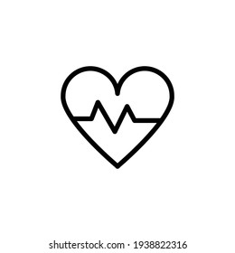 Heart beat icon. Heartbeat , heart beat pulse flat icon for medical apps and websites. Heart and cardiorgam, heartbeat simple black line web icon vector illustration.