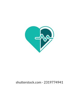 Heart beat icon. Heartbeat , heart beat pulse flat icon for medical apps and websites. Heart and cardiorgam, heartbeat simple black line web icon vector illustration.