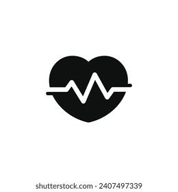 Heart beat icon isolated on white background