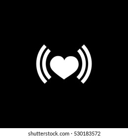 heart beat icon, isolated, white background