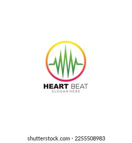 color de gradiente de la línea de diseño del icono de latido de corazón