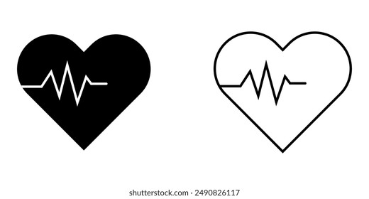 Heart beat icon on white background