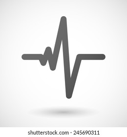 Heart Beat   Icon With Shadow On White Background