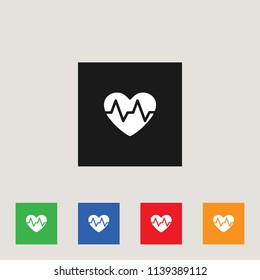 Heart beat icon, stock vector illustration, EPS10.
