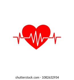 Heart beat icon template 