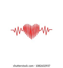 Heart beat icon template 