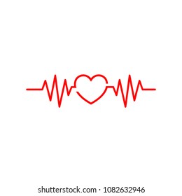 Heart beat icon template 