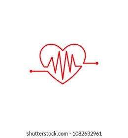 Heart beat icon template 