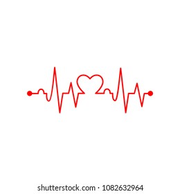 Heart beat icon template 