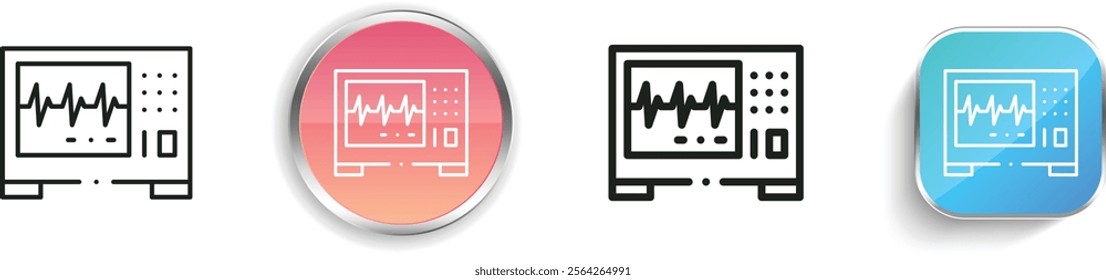 heart beat icon. Thin Linear, Regular and Button Style Design Isolated On White Background