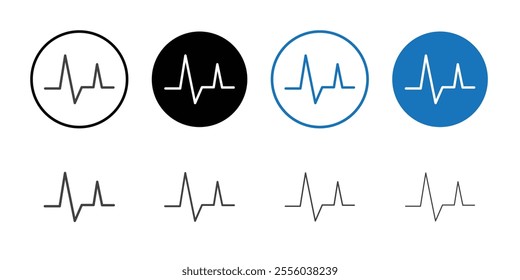 Heart beat icon Thin outline art symbol