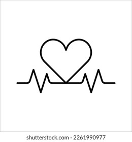 Heart beat icon in trendy flat style isolated on background. vector illustration