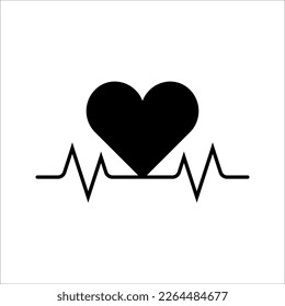 Heart beat icon in trendy flat style isolated on background. vector illustration