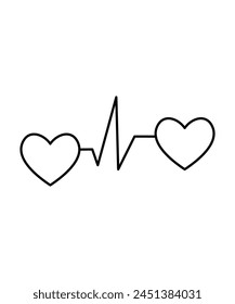 heart beat icon, vector best line icon.