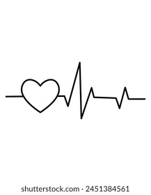 heart with heart beat icon, vector best line icon.