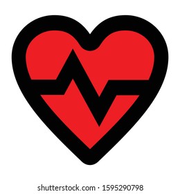 heart beat icon vector black and white