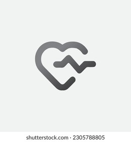 Heart Beat Icon Vector Editable Shape