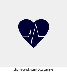 heart beat icon vector illustration. heart pulse icon vector