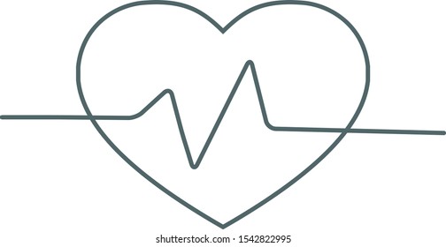 Heart beat icon. Vector illustration