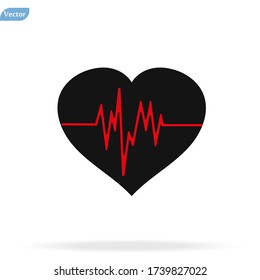Heart beat icon vector illustration on white background