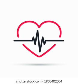 Heart beat icon vector illustration