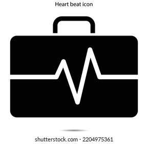 Ilustración vectorial de icono de latido cardíaco gráfico en el fondo