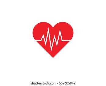 Heart beat icon vector illustration on white background