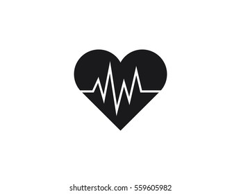 Heart beat icon vector illustration on white background