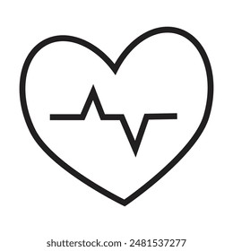 Heart Beat Icon Vektorgrafik auf weißem Hintergrund