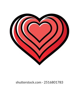  Silueta del Vector del icono del latido del corazón 