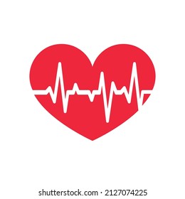 Heart beat icon,vector illustration. Flat design style vector heart beat icon illustration isolated on white background, heartbeat symbol graphic design