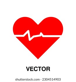 Herzschlag Symbol, Vektorgrafik. Vektorgrafik von Herzschlag Symbol einzeln auf weißem Hintergrund.EPS