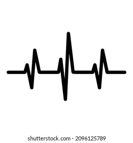 Heart Beat Impulse Flat Icon Isolated On White Background