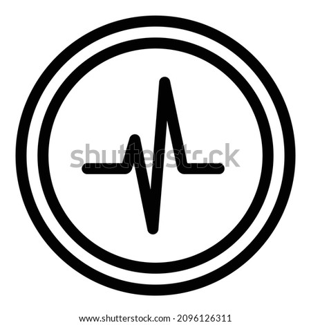 Heart Beat Impulse Flat Icon Isolated On White Background