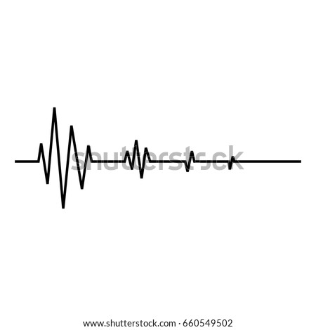 Heart Beat Line Ekg Death Die Stock Vector (Royalty Free) 660549502 ...