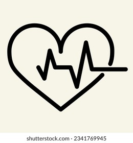 Heart beat line icon. Cardiogram life line outline style pictogram on white background. Heart pulse mobile concept web design. Vector graphics.