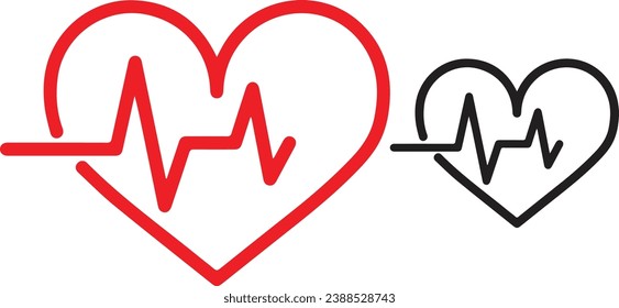 Heart beat line icon. Cardiogram life line outline style pictogram on white background