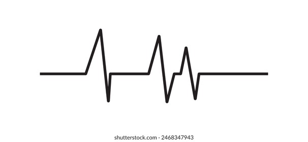 Symbol für Herzschlaglinie. EKG-Herzschlaglinie, Vektorgrafik. Kardiogramm Linie Symbol, Zeichen. Herzpuls Silhouette, Symbol, Symbol. Puls-Vektorgrafik. Vektorillustration.