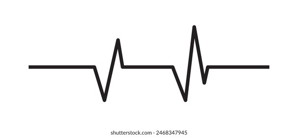 Heart beat line icon. EKG heart beat line, vector. Cardiogram line icon, sign. Heart pulse silhouette, icon, symbol. Heartbeat pulse vector. Vector illustration.