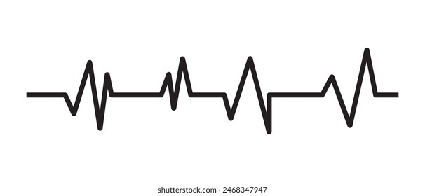 Heart beat line icon. EKG heart beat line, vector. Cardiogram line icon, sign. Heart pulse silhouette, icon, symbol. Heartbeat pulse vector. Vector illustration.