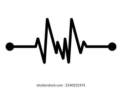 Icono de línea de latido cardíaco. Línea del latido del corazón del EKG, icono de la línea del cardiograma, signo. Silueta del pulso del corazón, icono, diseño de la Ilustración vectorial aislado