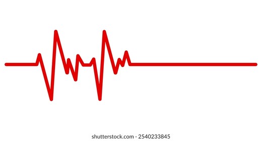 Icono de línea de latido cardíaco. Línea del latido del corazón del EKG, icono de la línea del cardiograma, signo. Silueta del pulso del corazón, icono, diseño de la Ilustración vectorial aislado