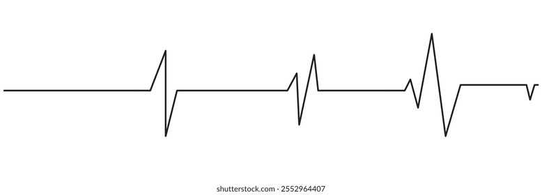 Icono de línea de latido cardíaco. Línea de latidos cardíacos del electrocardiograma, Vector. Icono de línea de cardiograma, signo. Silueta del pulso del corazón, icono, símbolo. Vector del pulso cardíaco. Ilustración vectorial. 333