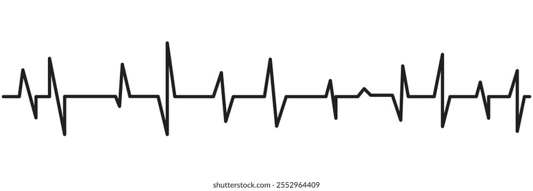 Icono de línea de latido cardíaco. Línea de latidos cardíacos del electrocardiograma, Vector. Icono de línea de cardiograma, signo. Silueta del pulso del corazón, icono, símbolo. Vector del pulso cardíaco. Ilustración vectorial. 333