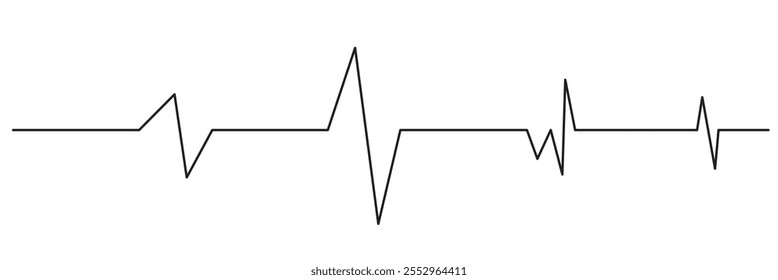 Icono de línea de latido cardíaco. Línea de latidos cardíacos del electrocardiograma, Vector. Icono de línea de cardiograma, signo. Silueta del pulso del corazón, icono, símbolo. Vector del pulso cardíaco. Ilustración vectorial. 333