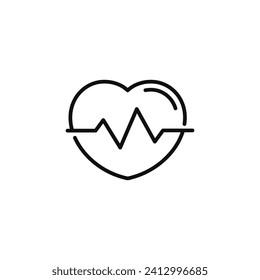 Heart beat line icon isolated on white background