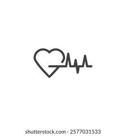 Heart beat line icon. linear style sign for mobile concept and web design. Heart pulse outline vector icon. Health care symbol, logo illustration. Vector graphics